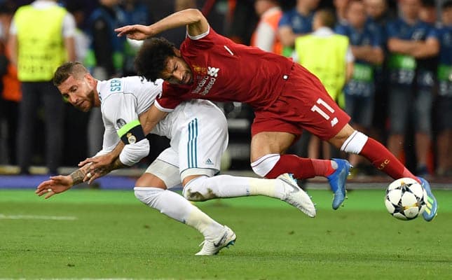 Sergio Ramos e Salah - Real Madrid x Liverpool