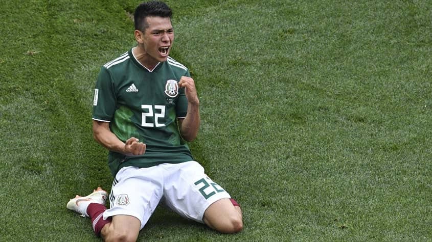 Olha o Lozano comemorando o gol d a vitória do México sobre a Alemanha