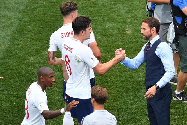 Southgate e Maguire - Inglaterra x Panamá