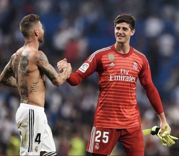 Courtois e Sérgio Ramos