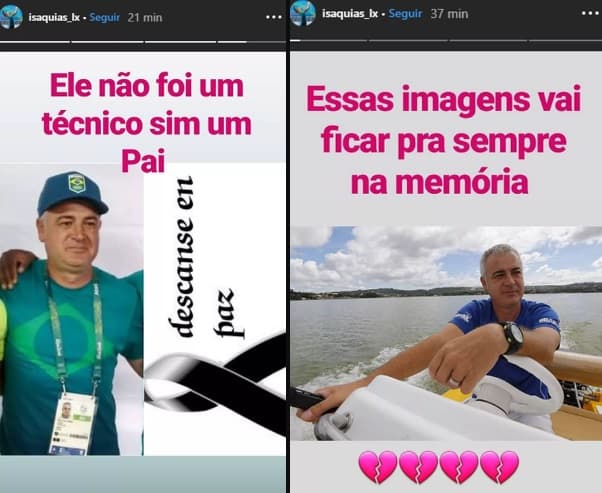 Isaquias Queiroz lamenta a morte do treinador Jesús Morlán