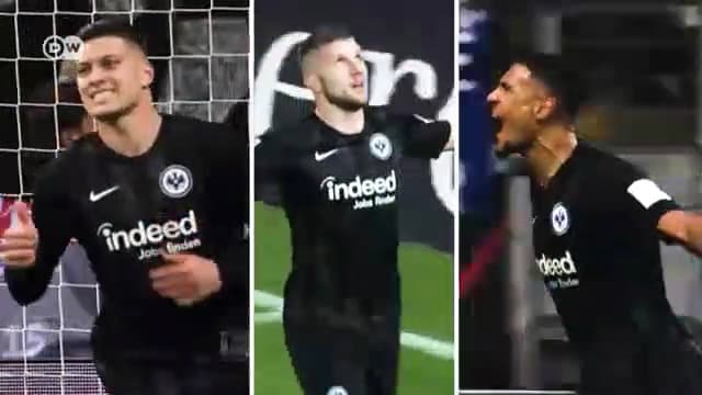 Trio de ataque do Frankfurt (Luka Jovic, Ante Rebic e Sebastien Haller)