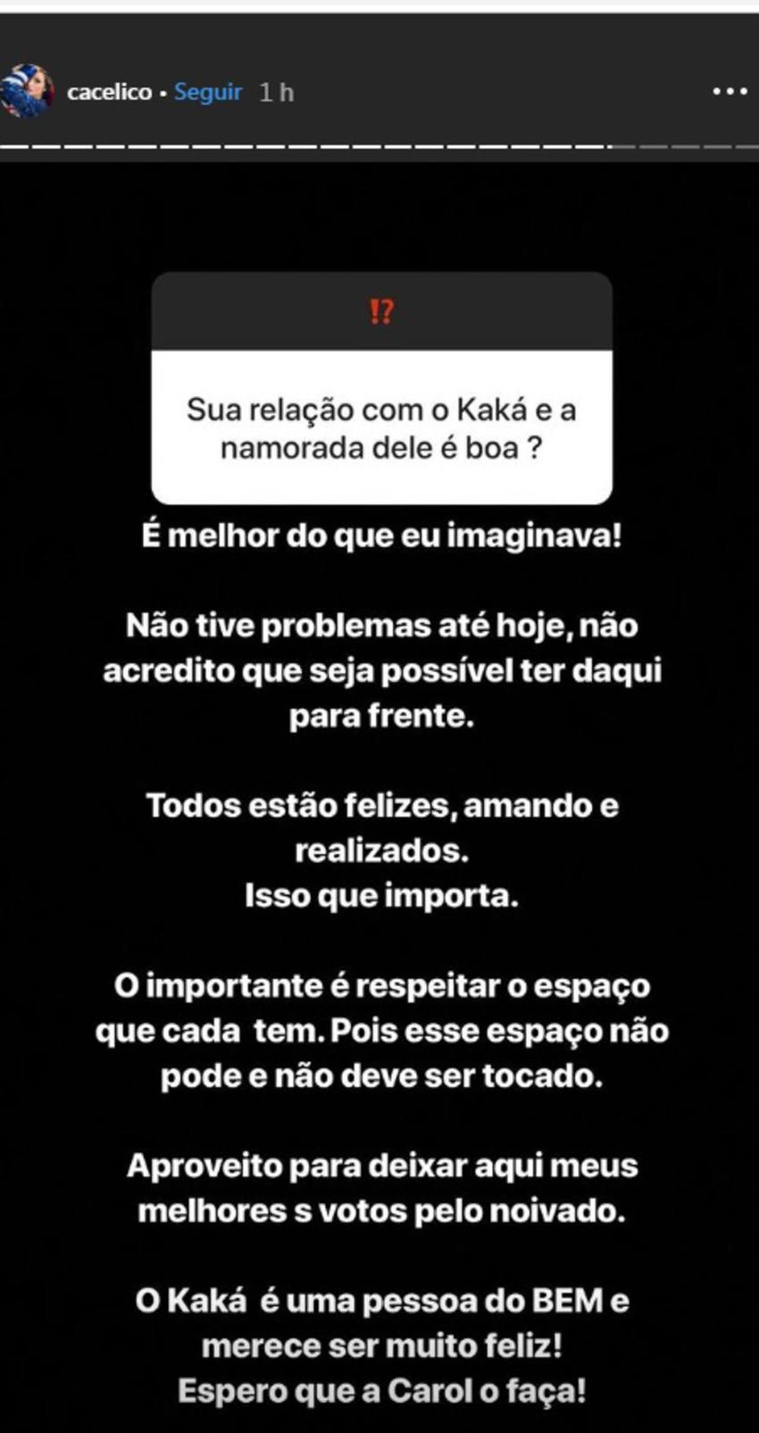 Carol Celico sobre Kaká