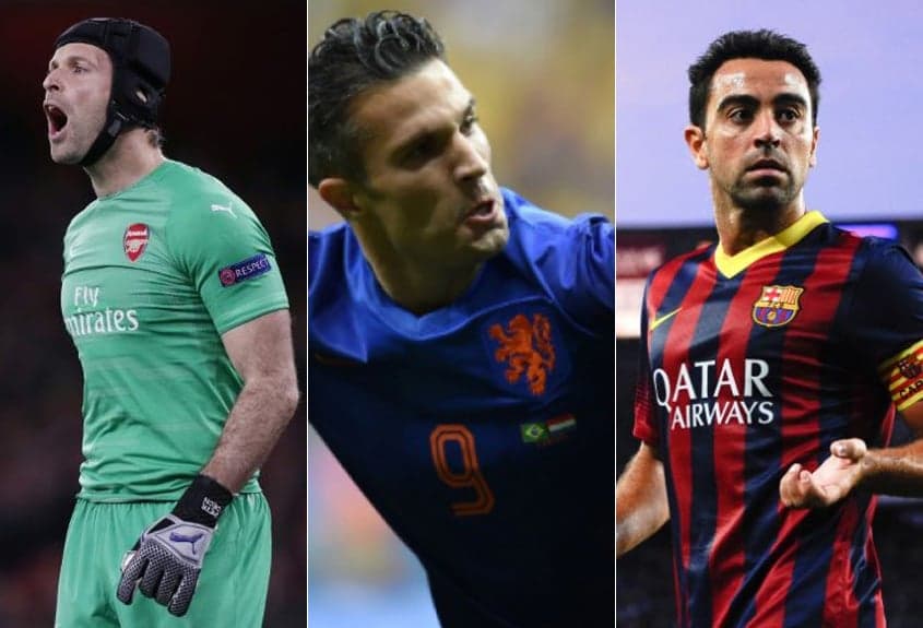 Montagem - Petr Cech, Van Persie e Xavi