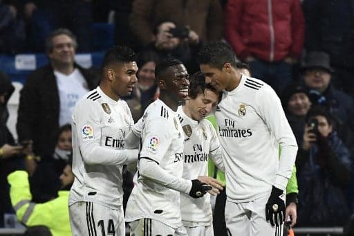 Casemiro, Vinicius Junior, Modric e Varane - Real Madrid x Sevilla