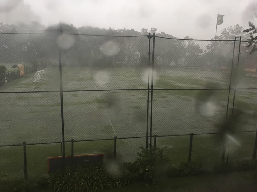 Chuva no CT do São Paulo