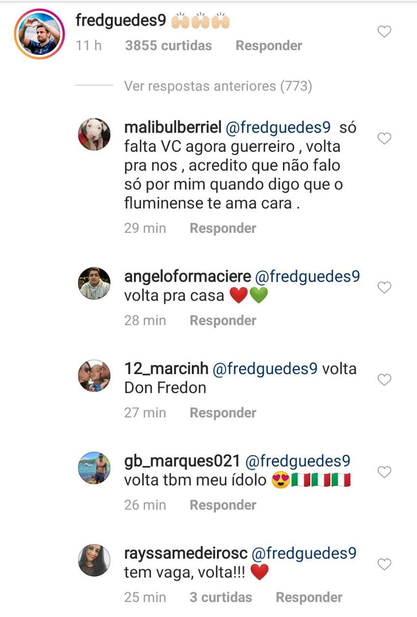 Ganso no Fluminense - Comentário no Instagram