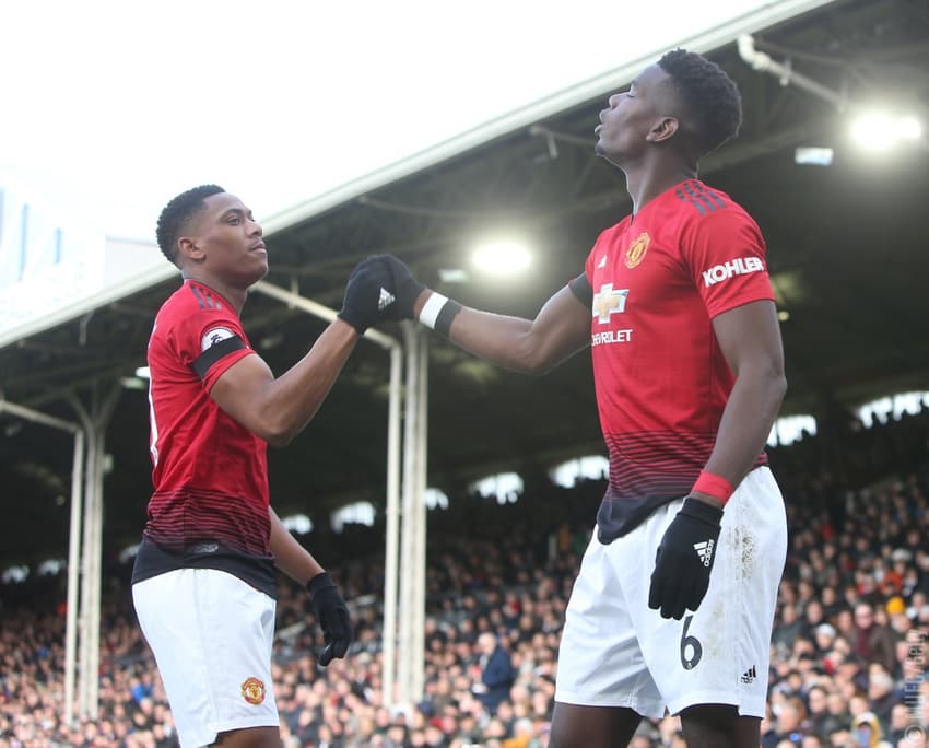 Fulham x Manchester United - Martial e Pogba