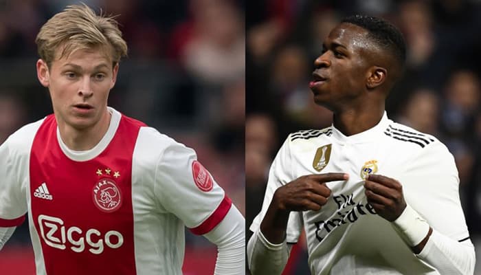 Ajax x Real Madrid - De Jong e Vinicius Jr