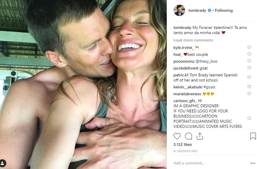 Tom Brady se declara em português para Gisele