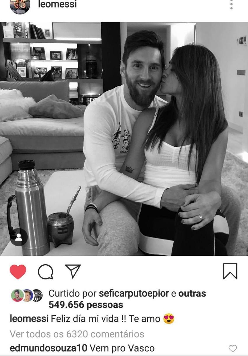 Comentário de Edmundo na foto de Messi