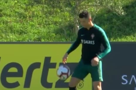 CR7 treina com a seleção de Portugal