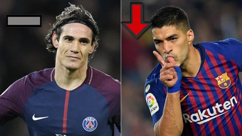 Montagem - Cavani e Suárez