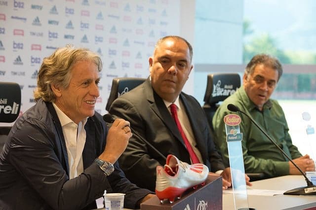 Jorge Jesus, Marcos Braz e Paulo Pelaipe