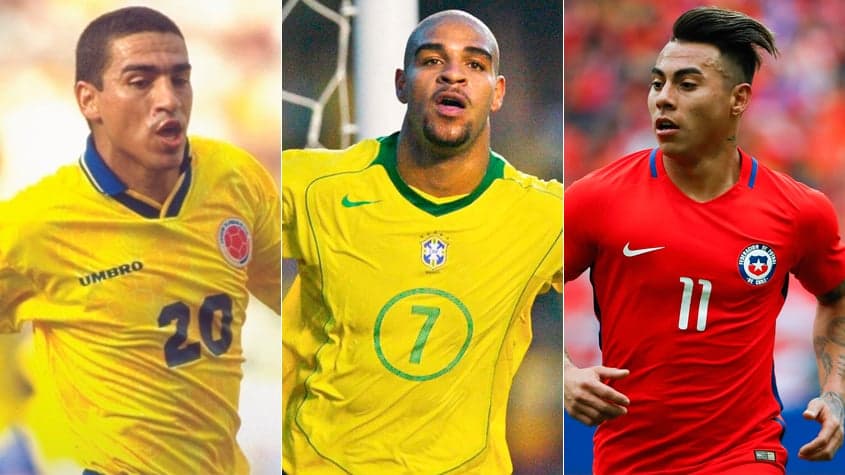 Montagem - Aristizabal (Colombia), Adriano Imperador(Brasil) e Eduardo Vargas (Chile).