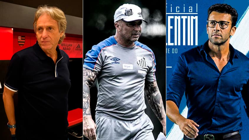 Montagem Jorge de Jesus, Sampaoli e Alberto Valentim