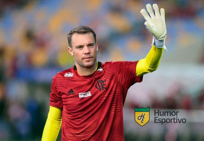 Manuel Neuer com a camisa do Flamengo