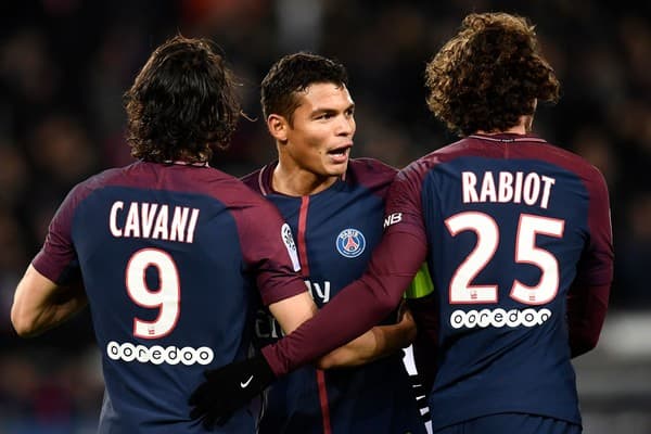 Cavani e Thiago Silva