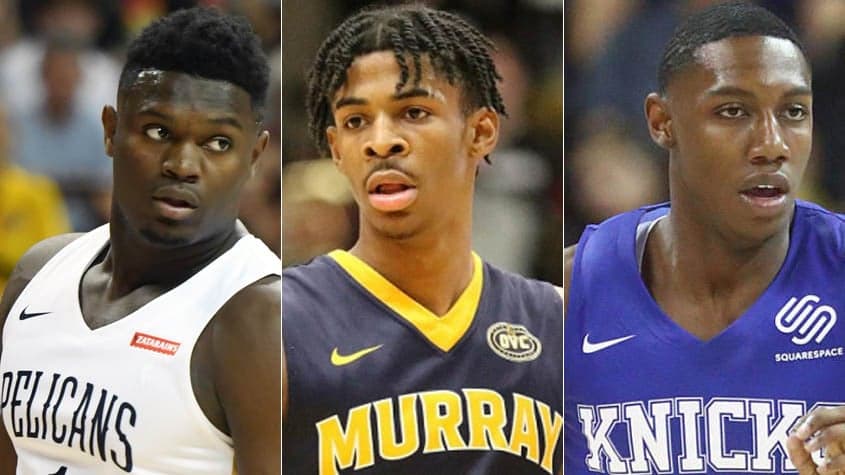 Montagem - Zion Williamson, Ja Morant e RJ Barrett