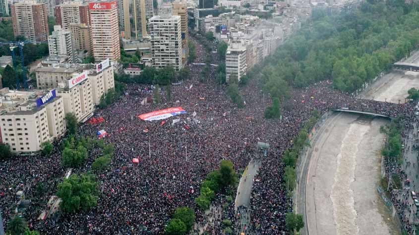 Manifestações em Santiago