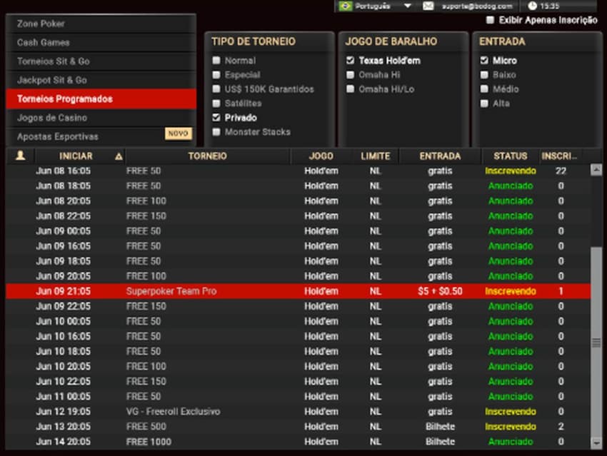 Bodog SuperPoker Team Pro