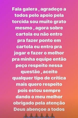 Jô - Desabafo Cartola Instagram