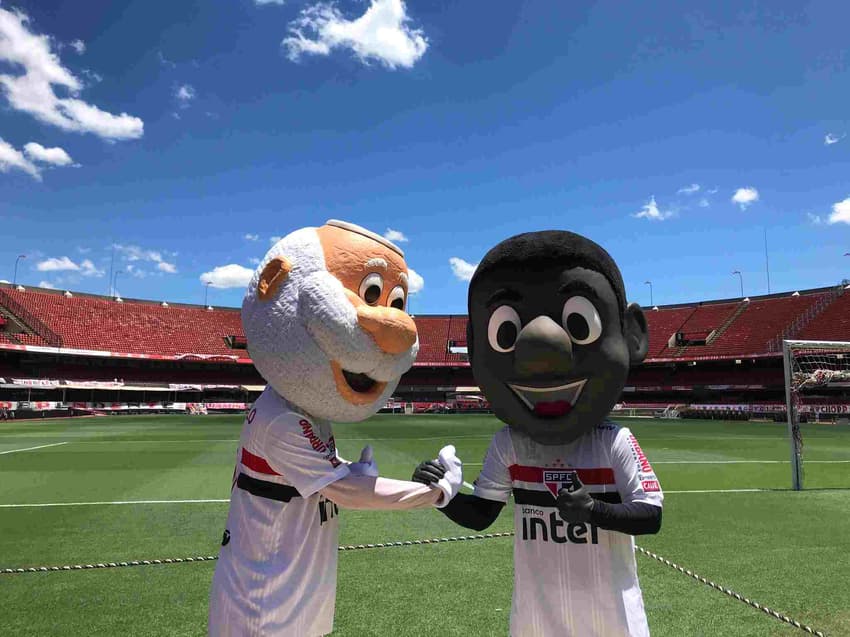 Diamantinho passou a ser outro mascote do São Paulo em 2020 (Foto: Divulgação/São Paulo)