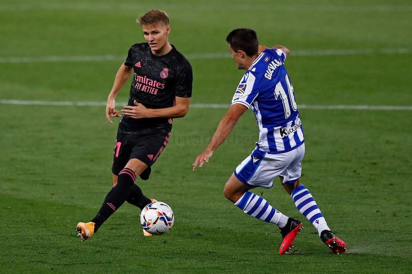 Martin Odegaard atuando pelo Real Madrid na temporada 2020/2021.