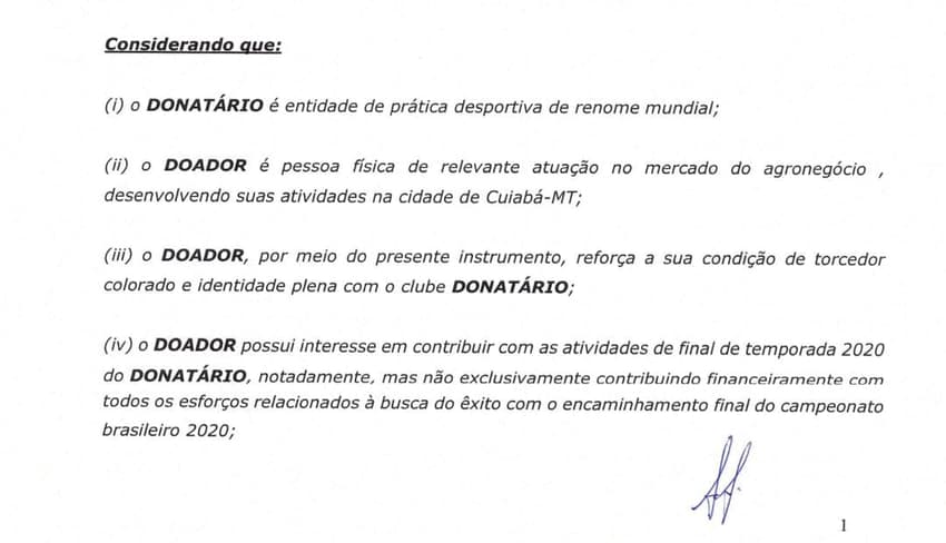 Elusmar Maggi - Internacional (contrato de doação)