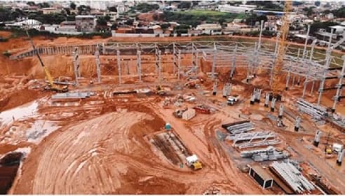 A Arena MRV está com previsão de entrega para 2022 e já está em estágio bem avançado nas suas obras