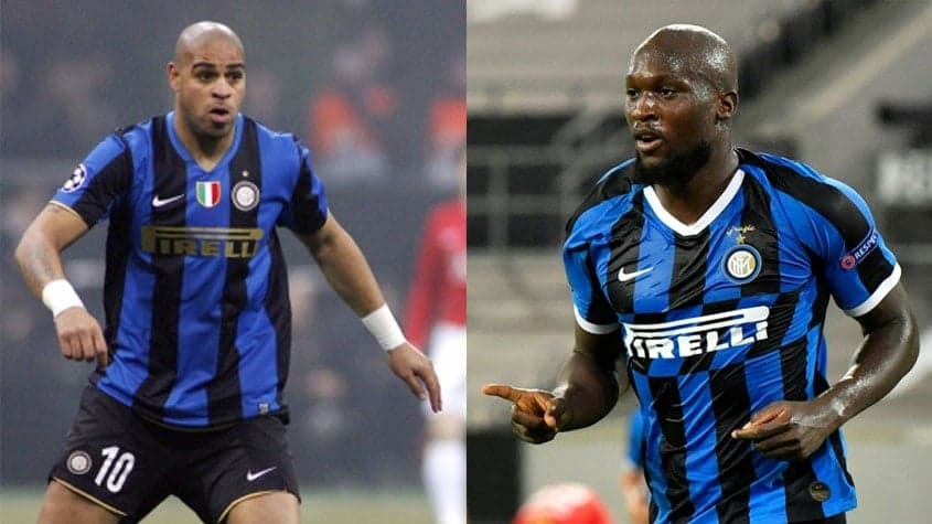 Montagem - Adriano e Lukaku