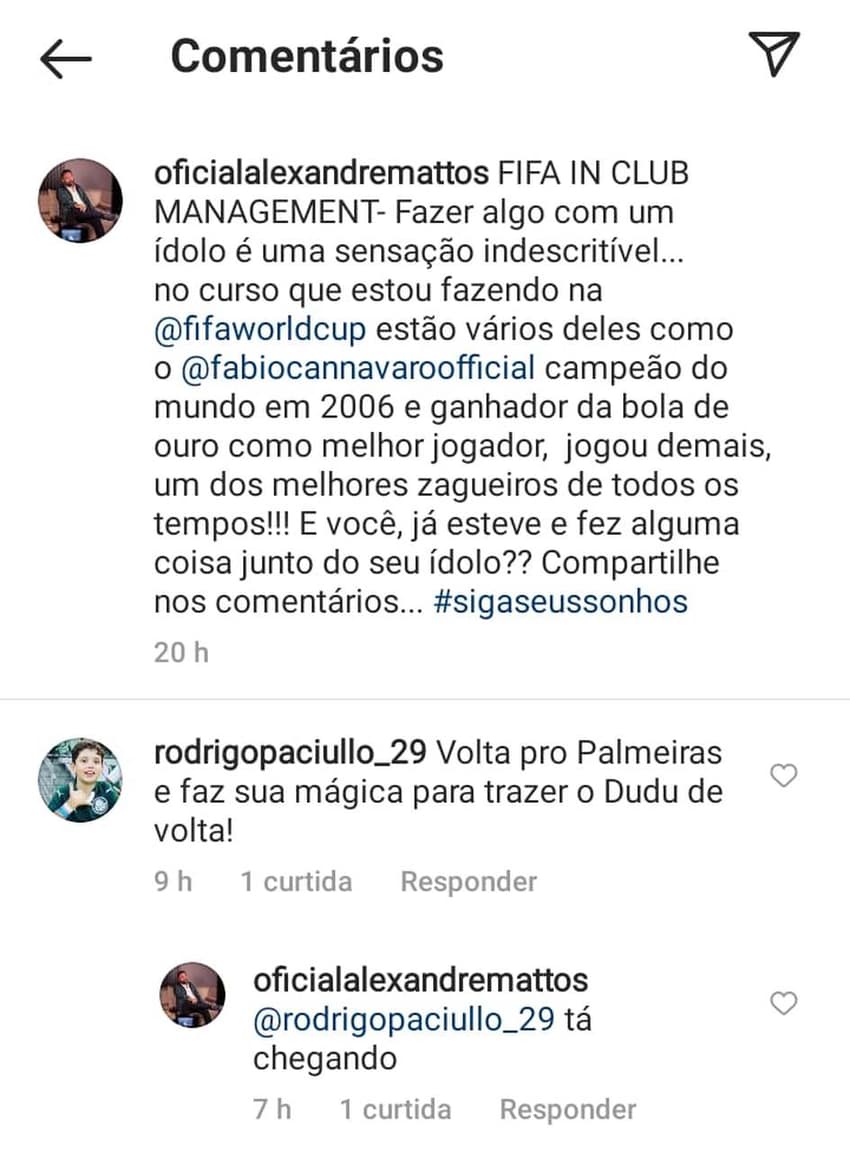 Alexandre Mattos comentário