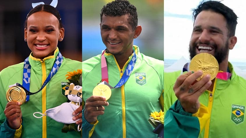 Rebeca Andrade, Isaquias Queiroz e Italo Ferreira.