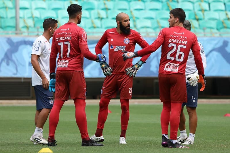 Danilo Fernandes durante treino do Bahia