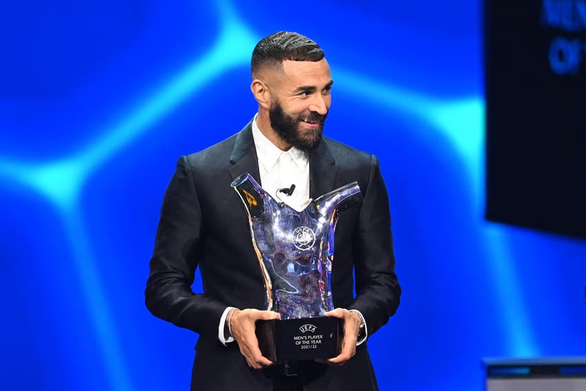 Karim Benzema, do Real Madrid, melhor jogador do ano pela Uefa