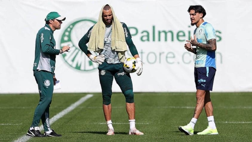 Abel, Weverton e Gómez - Treino Palmeiras