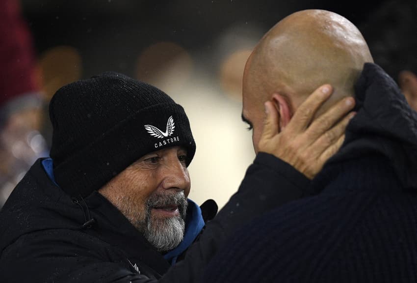 Manchester City x Sevilla - Pep Guardiola e Jorge Sampaoli