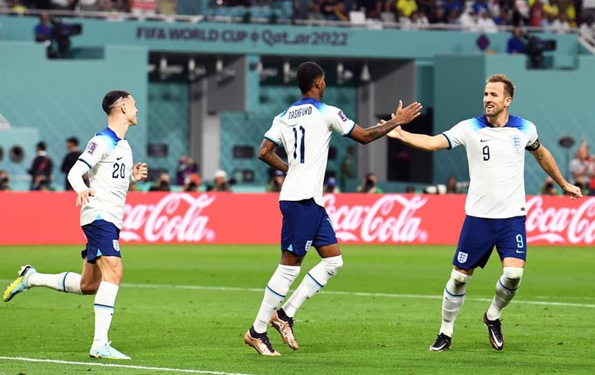 Rashford, Kane e Foden - Inglaterra - Copa 2022