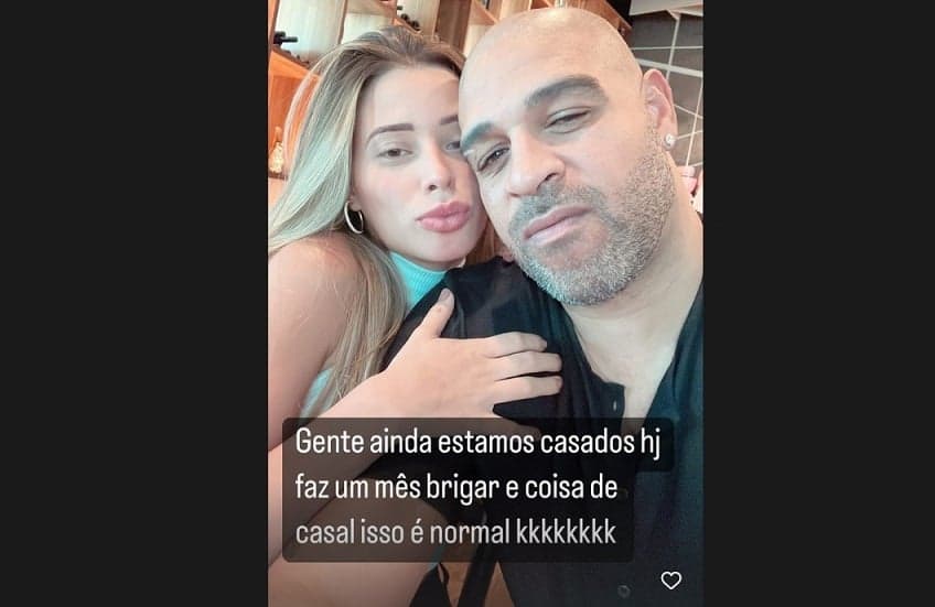 Adriano e esposa Micaela Mesquita