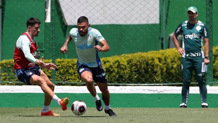 Piquerez e Bruno Tabata - Treino Palmeiras