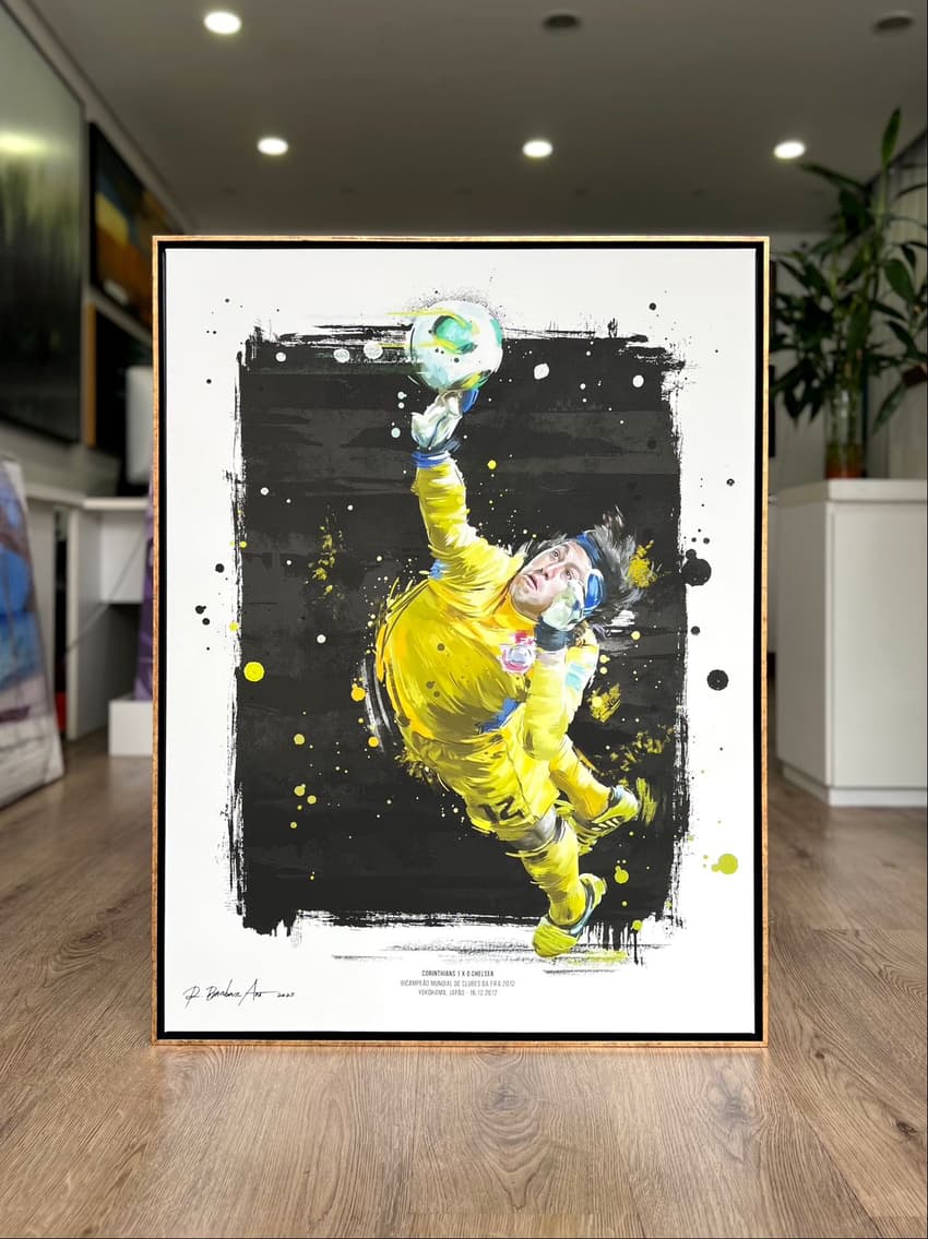 Quadro em homenagem ao goleiro Cássio