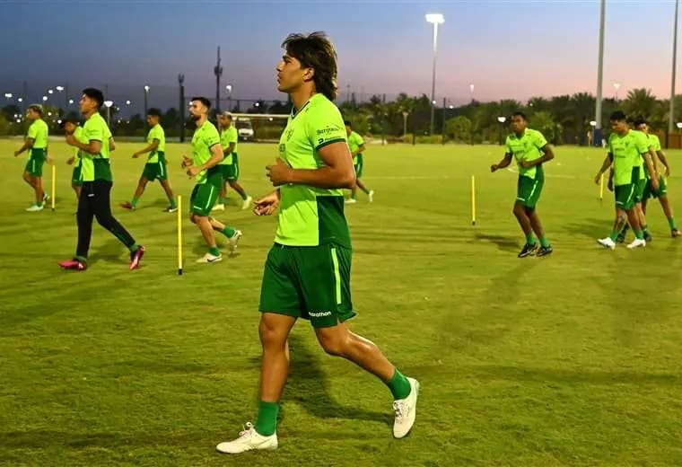 Marcelo Moreno em treino com a seleção da Bolívia