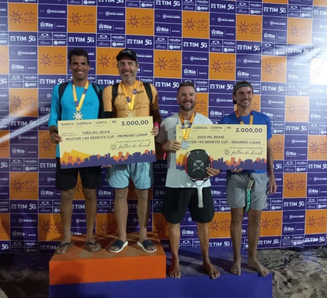 Alessandro Calbucci de amarelo e Antonio Vollmer de azul na premiação