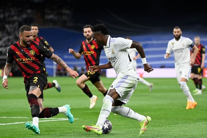 Real Madrid x Manchester City - Vini Jr e Kyle Walker