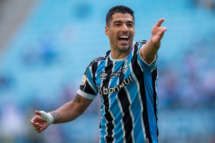 Campeoanto Brasileiro 2023 &#8211; Grêmio vs Fortaleza Luis Suárez do Grêmio, durante a partida entre Grêmio e Fortaleza, pela