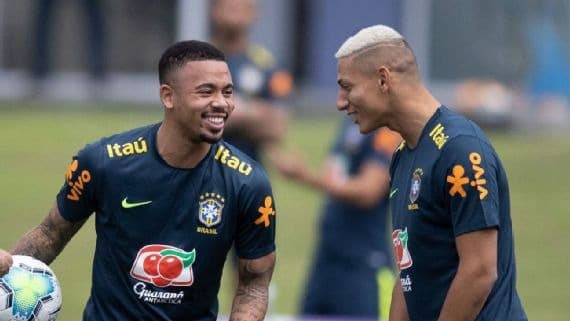 Gabriel Jesus e Richarlison na Seleção Brasileira (Foto: Lucas Figueiredo/CBF)