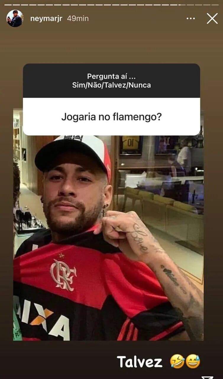 Neymar com a camisa do Flamengo