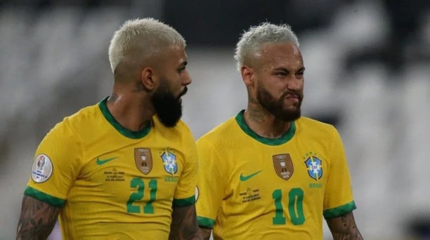 Neymar e Gabigol pela Seleção Brasileira