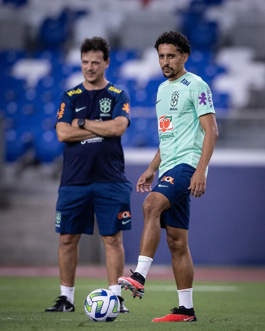 Diniz e Marquinhos na Seleção que anteriormente era difrigida por Tite