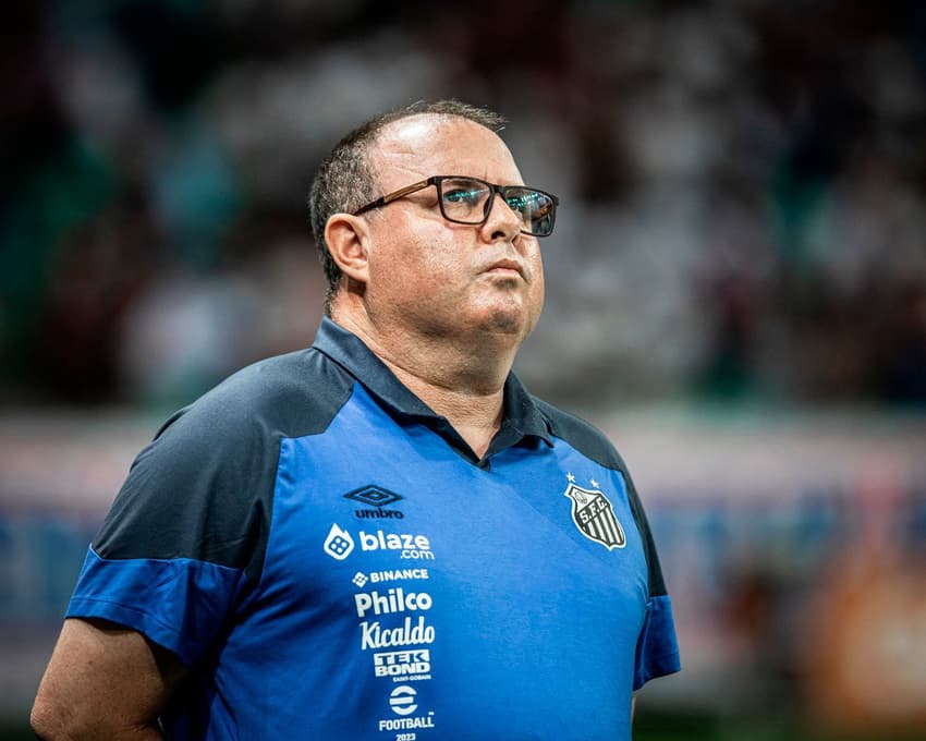 Marcelo Fernandes, técnico interino do Santos no jogo contra o Bahia